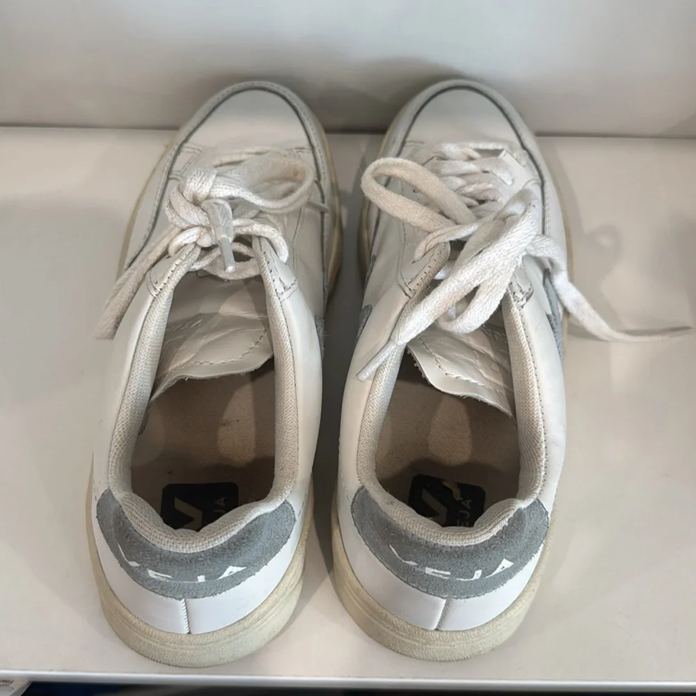 Veja White and‎ Gray Casual Sneakers